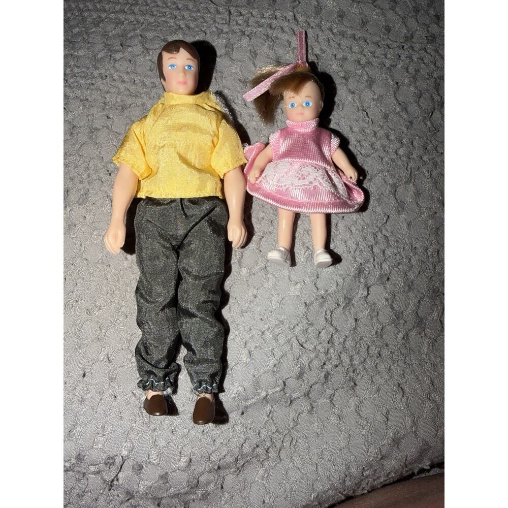 Vintage Horseman Doll Family Pair Father Daughter Original Clothes Shoes 1960s-
